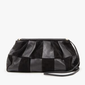 Clare V. Belle Bag Black Patchwork Suede - One Size